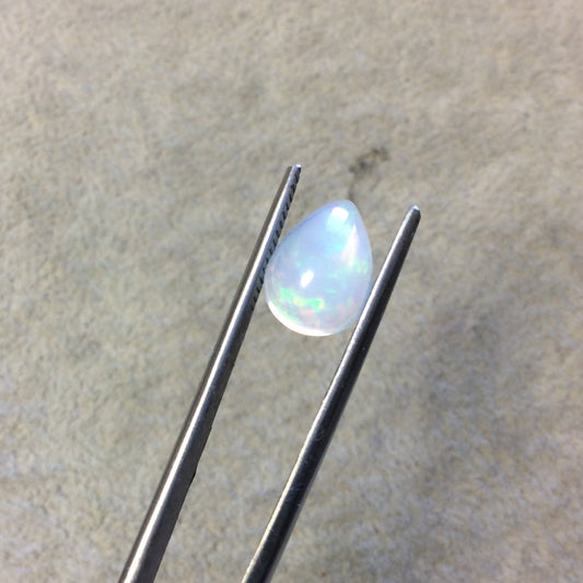 OOAK Natural Ethiopian Opal Smooth Teardrop Rounded Back Cabochon 'YY' - Measuring 8.5mm x 12mm, 4mm Dome Height - High Quality Gemstone