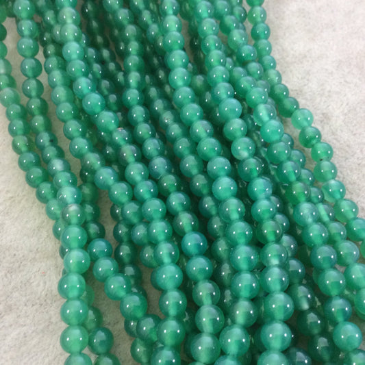 6mm Smooth Dyed Bright Green Natural Agate Round/Ball Shaped Beads - Sold by 15" Strands (Approximately 63 Beads) - High Quality Gemstone