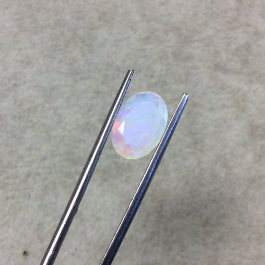 2.935 Carat Faceted Genuine Ethiopian Opal Oval Cut Stone "F-K" - Measuring 9mm x 12.5mm with 5.5mm Pavillion (Base) and 1mm Crown (Top)