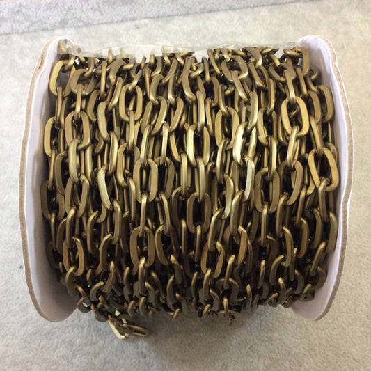 A1442 FULL SPOOL - Bronze Plated Aluminum Long Flat Oval Alternating Link Cable Chain with 8mm x 13mm Links - Three Finishes Available