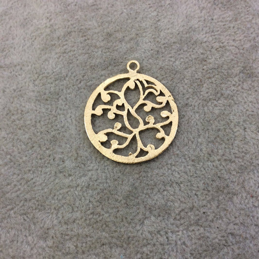 Medium Gold Plated Copper Organic Vine Cutout Circle Shaped Components - Measuring 30mm x 30mm - Sold in Packs of 10 Components (341-GD)