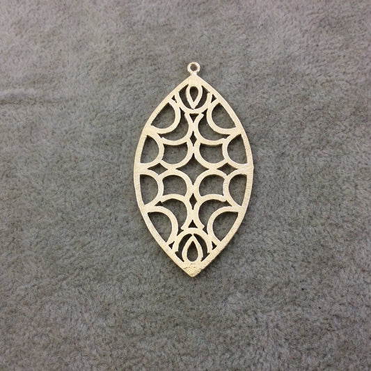 Large Gold Plated Bubbles Cut-Out Marquise Shaped Brushed Finish Copper Components - Measuring 30mm x 53mm - Sold in Packs of 4 (410-GD)