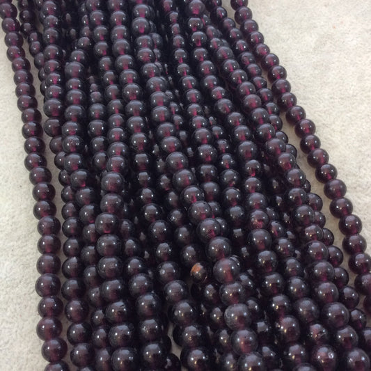 6mm Glossy Deep Red/Purple Irregular Rondelle Shaped Indian Beach/Sea Glass Beads - Sold by 15" Strands - Approximately 63 Beads