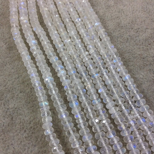 Micro-Faceted AAA Moonstone Rondelle Beads