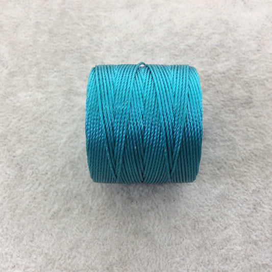 FULL SPOOL - Beadsmith S-Lon 210 Teal Blue/Green Nylon Macrame/Jewelry Cord - Measuring 0.5mm Thick - 77 Yards (231 Feet) - (SL210-TE)