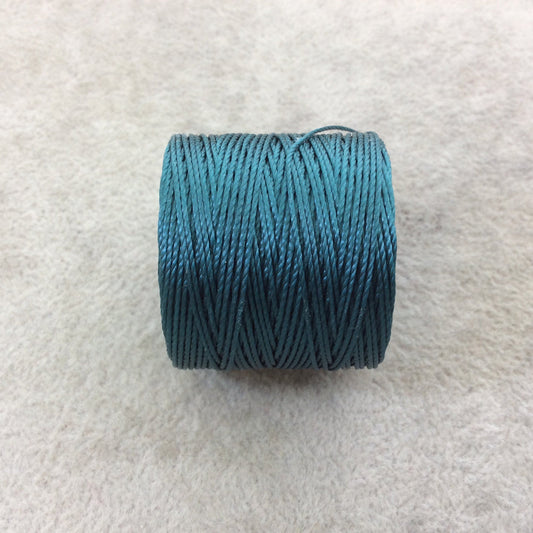 FULL SPOOL - Beadsmith S-Lon 210 Deep Green/Blue Nylon Macrame/Jewelry Cord - Measuring 0.5mm Thick - 77 Yards (231 Feet) - (SL210-GB)