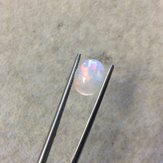 Natural Ethiopian Opal Smooth Oval Shaped Rounded Back Cabochon 'JJ' - Measuring 9.5mm x 12mm, 4mm Dome Height - High Quality Gemstone Cab