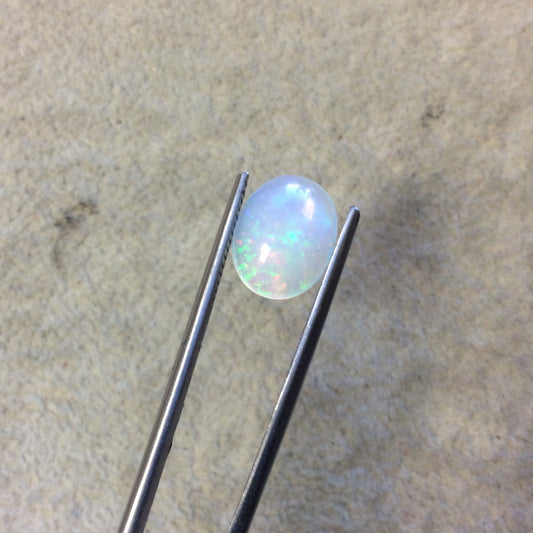 OOAK Natural Ethiopian Opal Smooth Oval Rounded Back Cabochon 'LL' - Measuring 9.5mm x 12mm, 3mm Dome Height - High Quality Gemstone Cab