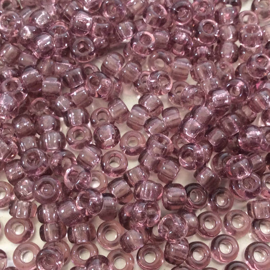 Size 6/0 Glossy Finish Trans. Smoky Amethyst Genuine Miyuki Glass Seed Beads - Sold by 20 Gram Tubes (Approx. 200 Beads per Tube) - (6-9142)