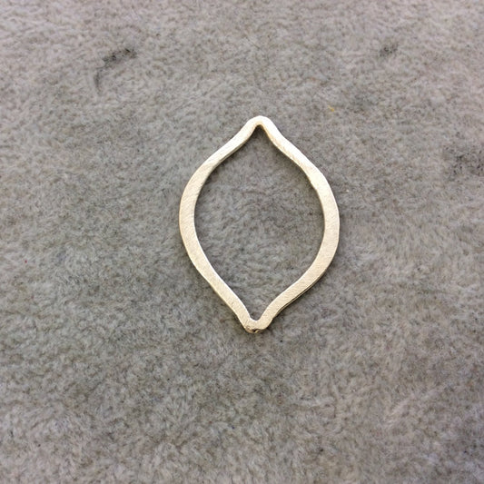 25mm x 35mm Gold Brushed Finish Open Marquise Shaped Plated Copper Components - Sold in Pre-Counted Bulk Packs of 10 Pieces - (078-GD)