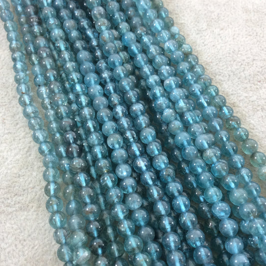 6mm Smooth Natural Turquoise Apatite Round/Ball Shaped Beads with 0.8mm Holes - Sold by 15.5" Strands (Approx. 75 Beads) - Quality Gemstone