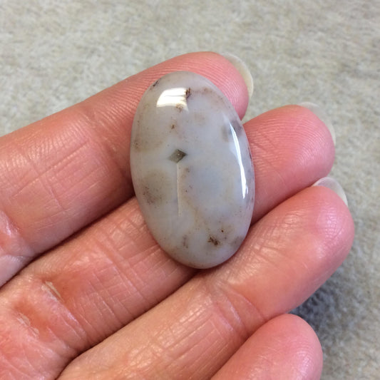 Single OOAK Natural Ocean Jasper Oblong Oval Shaped Flat Back Cabochon - Measuring 19mm x 30.5mm, 4.5mm Dome Height - Quality Gemstone