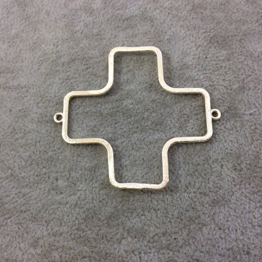 Large Sized Gold Plated Copper Open Cross/Plus Sign Shaped Connector Components - Measuring 52mm x 52mm - Sold in Packs of 10 (194-GD)