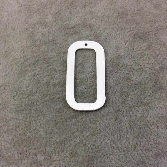 18mm x 36mm Silver Brushed Finish Thick Rectangle Shaped Plated Copper Components - Sold in Pre-Counted Bulk Packs of 10 Pieces - (160-SV)