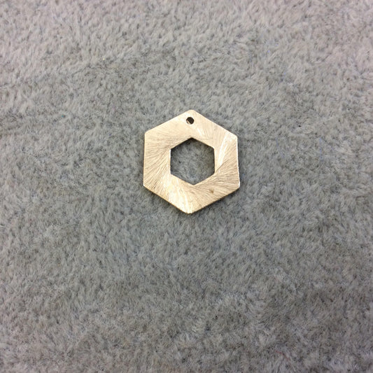 Small Gold Plated Copper Open Cutout Thick Hex/Hexagon Shaped Components - Measuring 17mm x 19mm - Sold in Packs of 10 (182-GD)