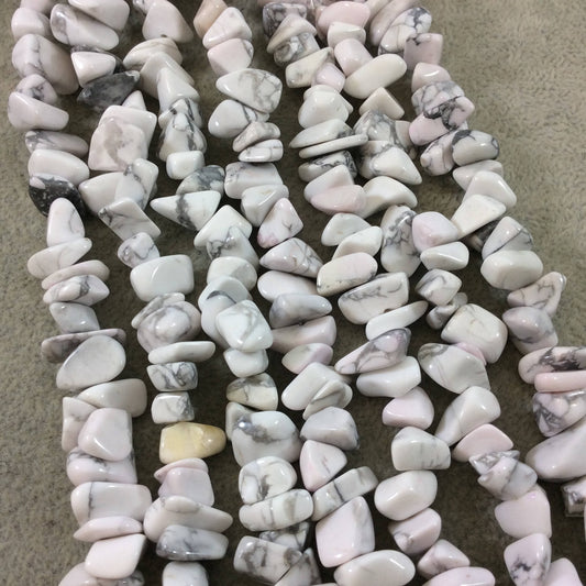 Dyed White Howlite Chunky Nugget Shaped Beads with 1mm Holes - Sold by 16" Strands (Approx. 75-80 Beads) - Measuring 10-15mm Wide