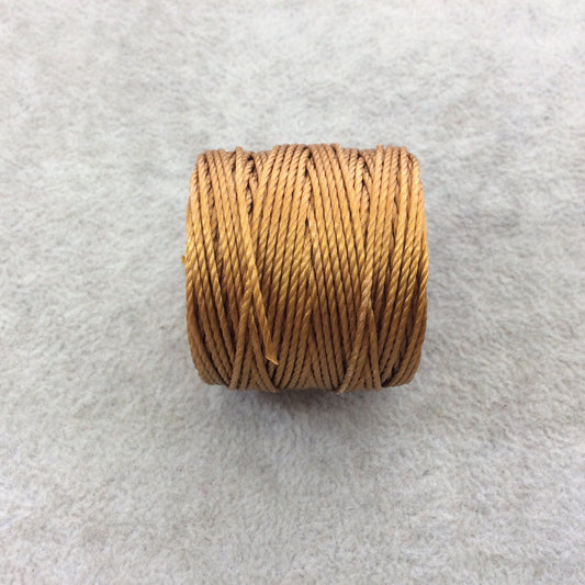 FULL SPOOL - Beadsmith S-Lon 400 Gold Nylon Macrame/Jewelry Cord - Measuring 0.9mm Thick - 35 Yards (105 Feet) - (SL400-GO)