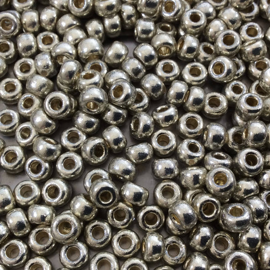 Size 6/0 Duracoat Galvanized Glossy Silver Genuine Miyuki Glass Seed Beads - Sold by 20 Gram Tubes (Approx. 200 Beads per Tube) - (6-94201)