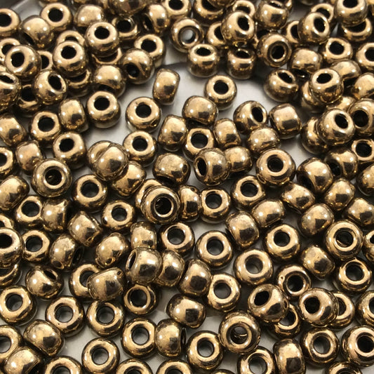 Size 6/0 Glossy Finish Metallic Bronze Genuine Miyuki Glass Seed Beads - Sold by 20 Gram Tubes (Approx. 200 Beads per Tube) - (6-9457)