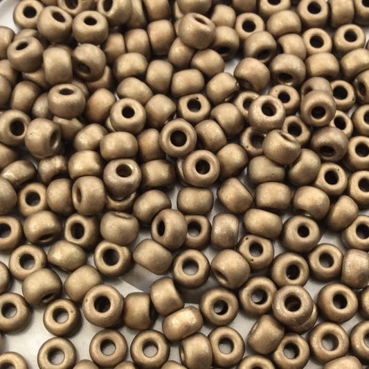 Size 6/0 Matte Finish Metallic Bronze Genuine Miyuki Glass Seed Beads - Sold by 20 Gram Tubes (Approx. 200 Beads per Tube) - (6-91255)