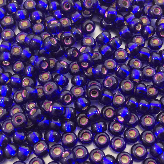Size 6/0 Gloss Finish Silver Lined Violet Genuine Miyuki Glass Seed Beads - Sold by 20 Gram Tubes (Approx. 200 Beads per Tube) - (6-91427)