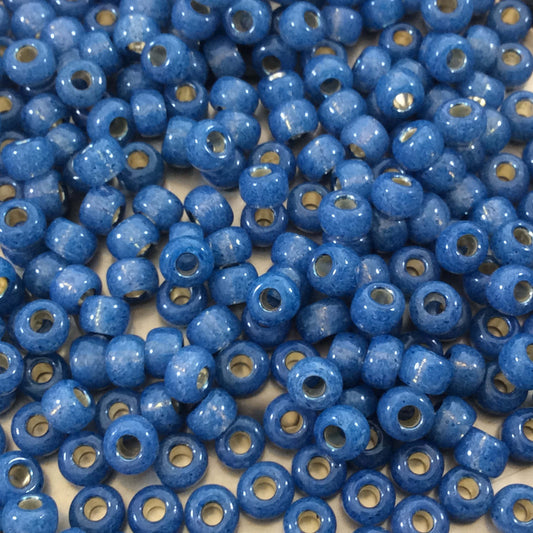Size 6/0 Silver Lined Alabaster Sky Blue Genuine Miyuki Glass Seed Beads - Sold by 20 Gram Tubes (Approx. 200 Beads per Tube) - (6-9648)