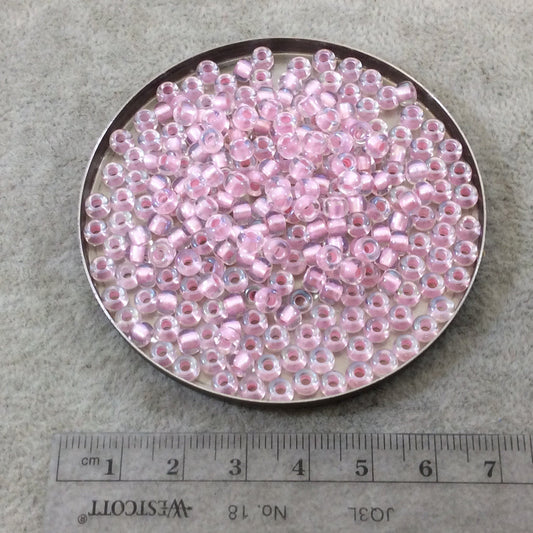 Size 6/0 Glossy AB Finish Pearlized Pink/Clear Genuine Miyuki Glass Seed Beads - Sold by 20 Gram Tubes (Approx. 200 Beads/Tube) - (6-93639)