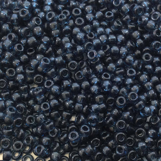 Size 8/0 Glossy Finish Trans. Montana Blue Genuine Miyuki Glass Seed Beads - Sold by 22 Gram Tubes (Approx. 900 Beads per Tube) - (8-92411)