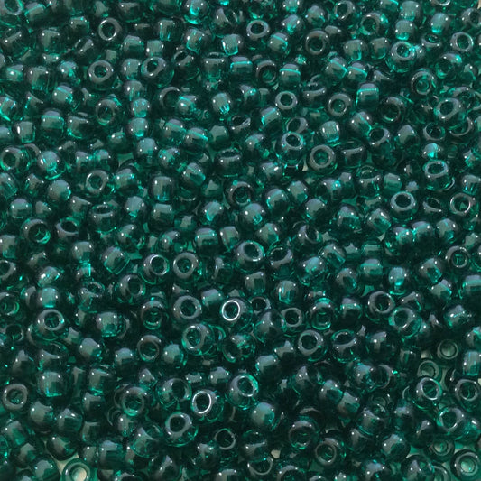 Size 8/0 Glossy Finish Trans. Emerald Green Genuine Miyuki Glass Seed Beads - Sold by 22 Gram Tubes (Approx. 900 Beads per Tube) - (8-9147)