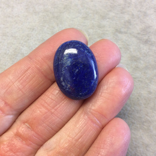 Lapis Lazuli with Pyrite Oblong Oval Shaped Flat Back Cabochon - Measuring 18mm x 24mm, 6.5mm Dome Height - Natural High Quality Gemstone