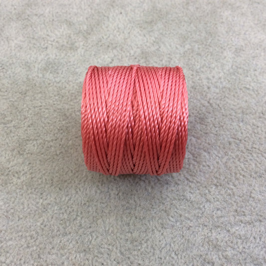 FULL SPOOL - Beadsmith S-Lon 400 Chinese Coral Pink Nylon Macrame/Jewelry Cord - Measuring 0.9mm Thick - 35 Yards (105 Feet) - (SL400-CC)