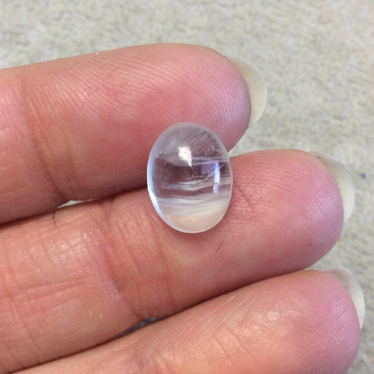 OOAK Natural AA Blue/Green Aquamarine Oval Shaped Domed Back Cabochon "AC20" - Apprx 10mm x 12.5mm, 6.5mm Dome Height - Quality Gemstone Cab