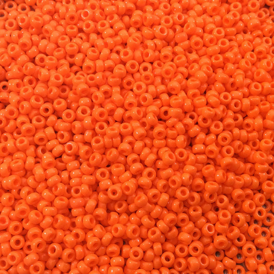 Size 11/0 Glossy Finish Opaque Orange Genuine Miyuki Glass Seed Beads - Sold by 23 Gram Tubes (Approx. 2500 Beads per Tube) - (11-9406)