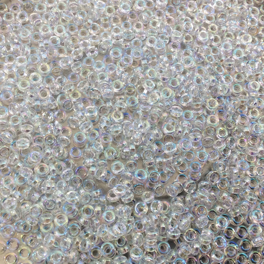 1mm x 2mm Glossy Clear AB Rainbow Genuine Miyuki Glass Seed Spacer Beads - Sold by 7 Gram Tubes (Approx 770 Beads per Tube) - (SPR2-250)