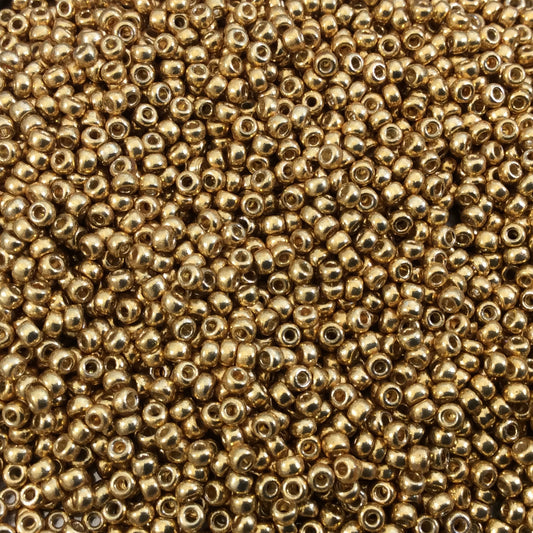 Size 11/0 Duracoat Galvanized Gold Genuine Miyuki Glass Seed Beads - Sold by 23 Gram Tubes (~2500 Beads per Tube) - (11-94202)
