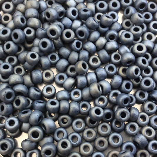 Size 6/0 Matte Finish Metallic Silver/Gray Genuine Miyuki Glass Seed Beads - Sold by 20 Gram Tubes (Approx. 200 Beads per Tube) - (6-92002)