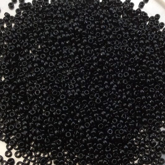 Size 15/0 Opaque Black Genuine Miyuki Glass Seed Beads - Sold by 8.2 Gram Tubes (~2050 Beads per Tube) - (15-9401)