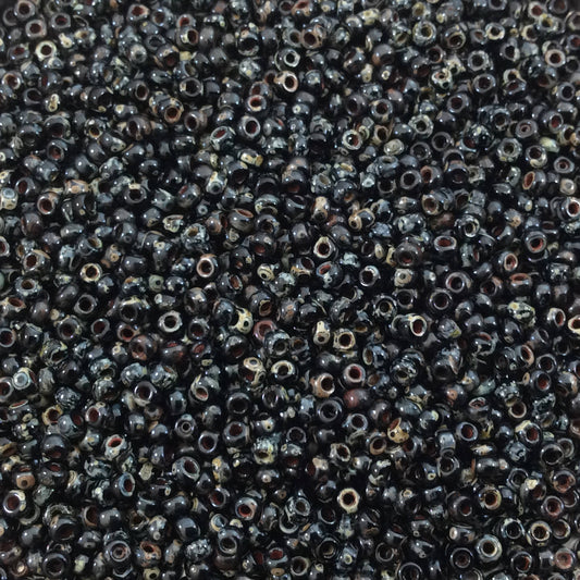 Size 11/0 Opaque Matte Picasso Smoky Black Genuine Miyuki Glass Seed Beads - Sold by 23 Gm. Tubes (Approx. 2500 Beads per Tube) - (11-94511)