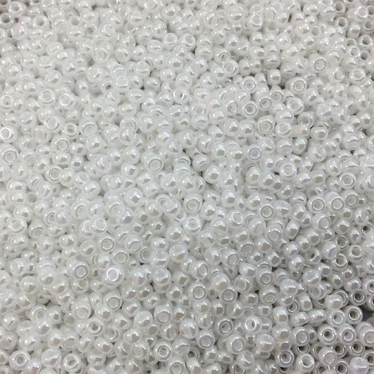 Size 11/0 Glossy Finish White Ceylon Genuine Miyuki Glass Seed Beads - Sold by 23 Gram Tubes (Approx. 2500 Beads per Tube) - (11-9528)