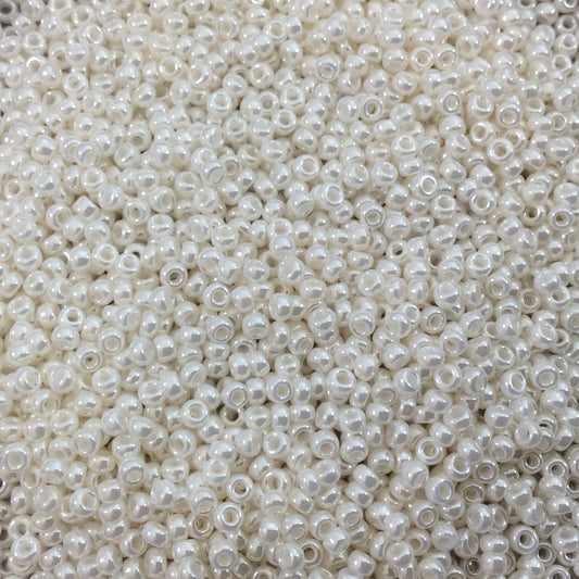 Size 11/0 Glossy Finish Ivory Ceylon Genuine Miyuki Glass Seed Beads - Sold by 23 Gram Tubes (Approx. 2500 Beads per Tube) - (11-9592)