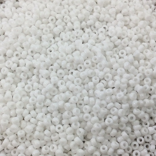 Size 11/0 Glossy Finish Opaque White Genuine Miyuki Glass Seed Beads - Sold by 23 Gram Tubes (Approx. 2500 Beads per Tube) - (11-9402)