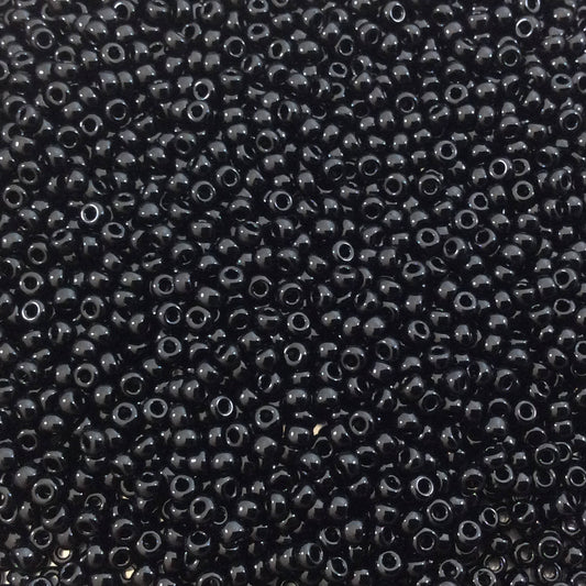 Size 11/0 Glossy Finish Opaque Black Genuine Miyuki Glass Seed Beads - Sold by 23 Gram Tubes (Approx. 2500 Beads per Tube) - (11-9401)