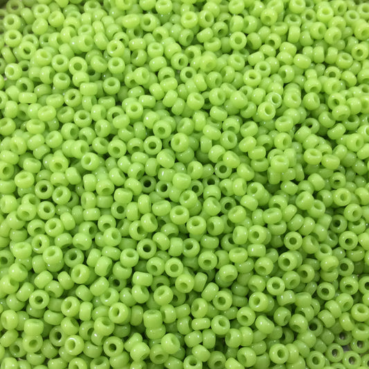 Size 11/0 Glossy Finish Opaque Chartreuse Genuine Miyuki Glass Seed Beads - Sold by 23 Gram Tubes (Approx. 2500 Beads per Tube) - (11-9416)