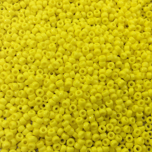 Size 11/0 Glossy Finish Opaque Yellow Genuine Miyuki Glass Seed Beads - Sold by 23 Gram Tubes (Approx. 2500 Beads per Tube) - (11-9404)