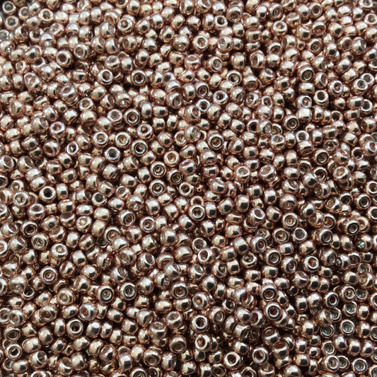 Size 11/0 Glossy Galvanized Light Beige Genuine Miyuki Glass Seed Beads - Sold by 23 Gram Tubes (Approx. 2500 Beads per Tube) - (11-91072L)