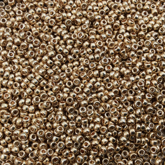 Size 11/0 Glossy Galvanized Yellow Gold Genuine Miyuki Glass Seed Beads - Sold by 23 Gram Tubes (Approx. 2500 Beads per Tube) - (11-91052)