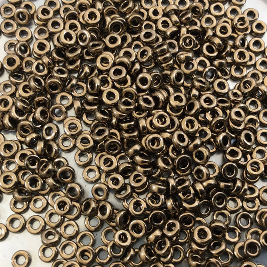 1mm x 3mm Glossy Metallic Bronze Genuine Miyuki Glass Seed Spacer Beads - Sold by 8 Gram Tubes (Approx 520 Beads per Tube) - (SPR3-457)
