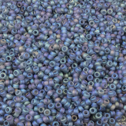 Size 11/0 Matte Finish Grey AB Miyuki Glass Seed Beads - Sold by 23 Gram Tubes (~ 2500 Beads / Tube) - (11-9152FR)