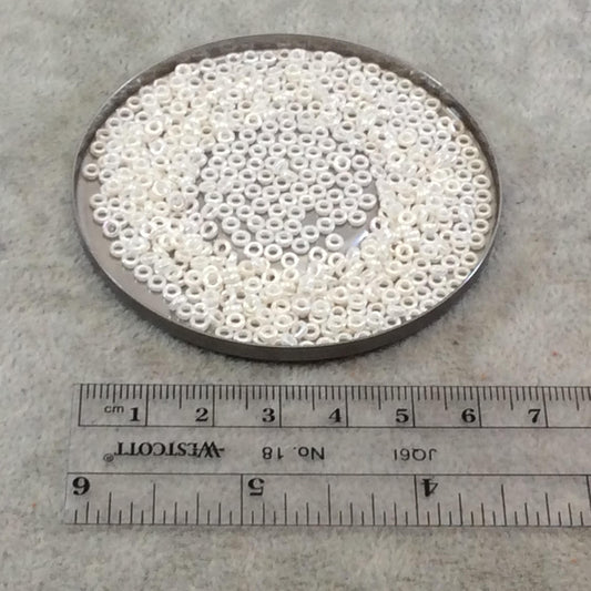 1mm x 3mm Glossy Ivory Ceylon Genuine Miyuki Glass Seed Spacer Beads - Sold by 8 Gram Tubes (Approx. 520 Beads per Tube) - (SPR3-592)