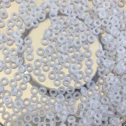 1mm x 3mm Crystal Matte AB Genuine Miyuki Glass Seed Spacer Beads - Sold by 8 Gram Tubes (Approx. 520 Beads per Tube) - (SPR3-131FR)